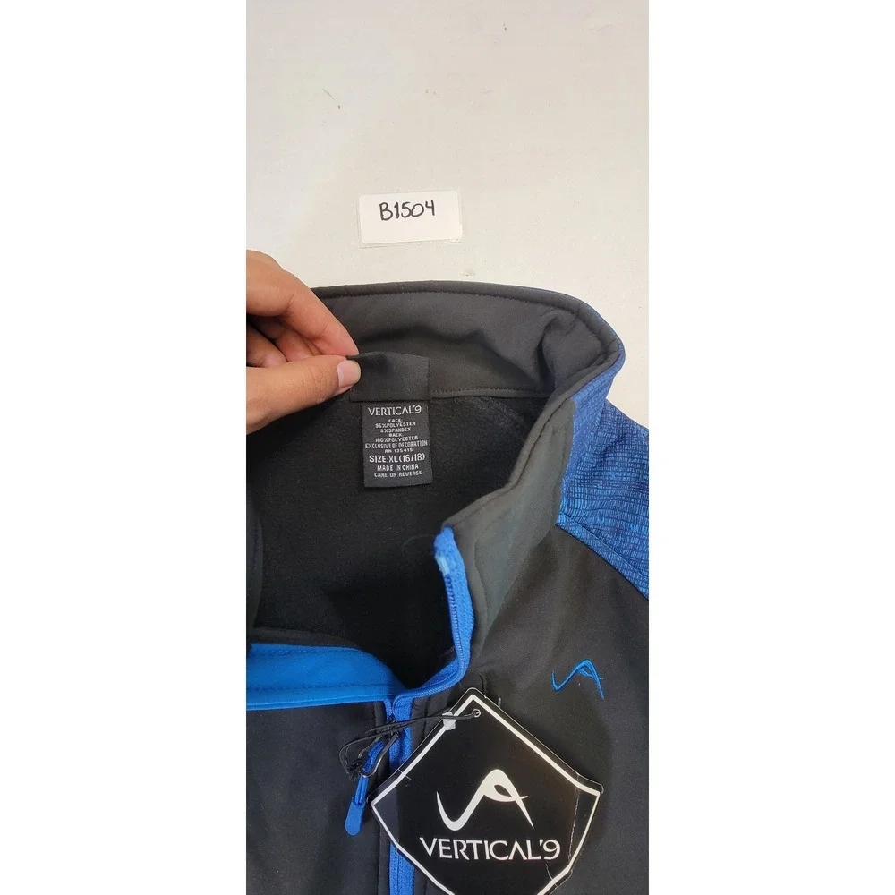 Kids Vertical 9 Boys Youth Softshell Jacket Blue Black XL 16/18‎